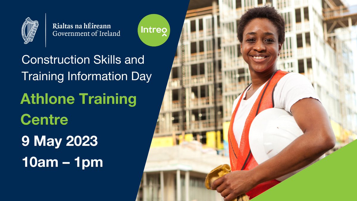 Get Into Construction and join us for our recruitment event 9th May Athlone Training Centre.
Register now on eventbrite.ie/e/get-into-con…
#WorkWithIntreo #HousingforAll #FutureBuilding