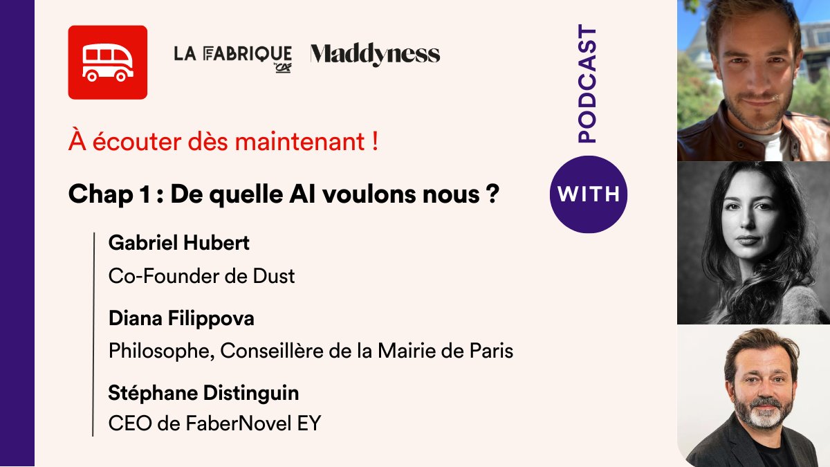 Lewagonparis's tweet photo. 🔊 PODCAST 🔊

Découvrez le Chap 1 de WILD AI : « De quelle intelligence artificielle voulons-nous ? »  avec @fano, @dnafilippova et @gabhubert en partenariat avec @lafabriquebyca et @bymaddyness . 

Écoutez-le ici 👉https://t.co/z9bFTbfjUc https://t.co/X6rTYhvUAd