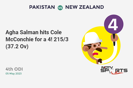 CricketNDTVLive's tweet photo. 4th ODI: Agha Salman hits Cole McConchie for a 4!  215/3 (37.2 Ov) #PAKvNZ https://t.co/XEvaOT8Kfm