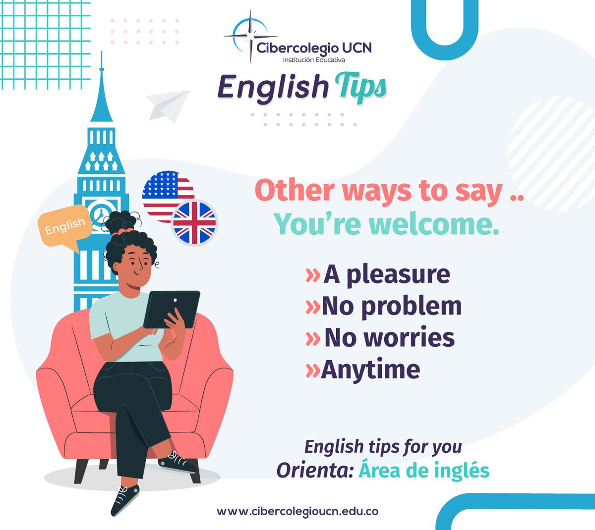 #EnglishTips
En el mes de mayo, descubre cada semana nuestros "English Tips": recursos interesantes que te ayudarán a mejorar tu comprensión del idioma inglés y a conocer nuevas expresiones clave.
