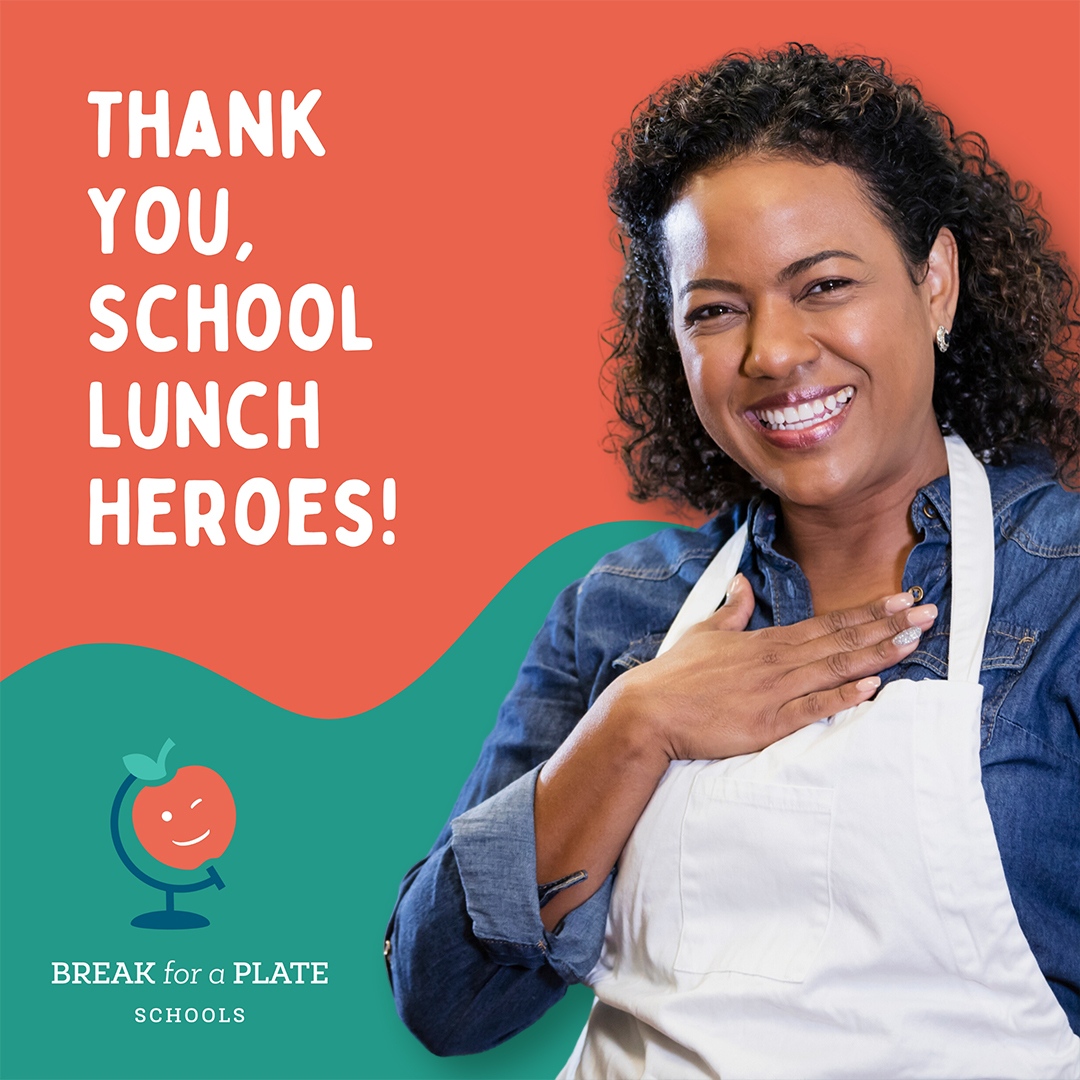 Today we celebrate #SchoolLunchHeroes! We thank the nutrition experts, cafeteria workers, farmers, & administrative professionals who bring nutritious foods to Alabama students. 👩‍🍳 Learn about Break for a Plate’s School Lunch Programs at🔗 breakforaplate.com/schools/