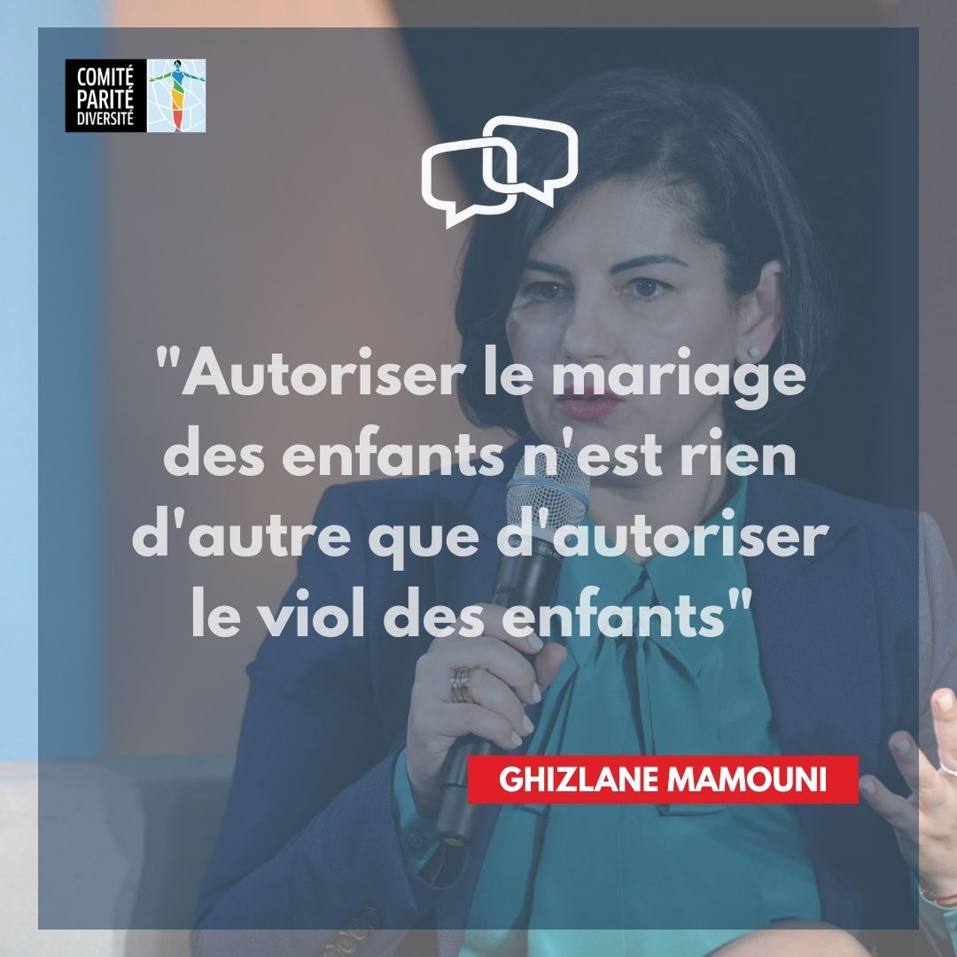 Cpd2M's tweet photo. #débatdujeudi :"Comprendre la violence sexuelle et sexiste dans la société marocaine"
D'après Ghizlane Mamouni,  Avocate, co-fondatrice de l’association Kif Mama Kif Baba :"Autoriser le mariage des enfants n'est rien d'autre que d'autoriser le viol des enfants"
@kiffmamakifbaba https://t.co/th1nnQbwUk