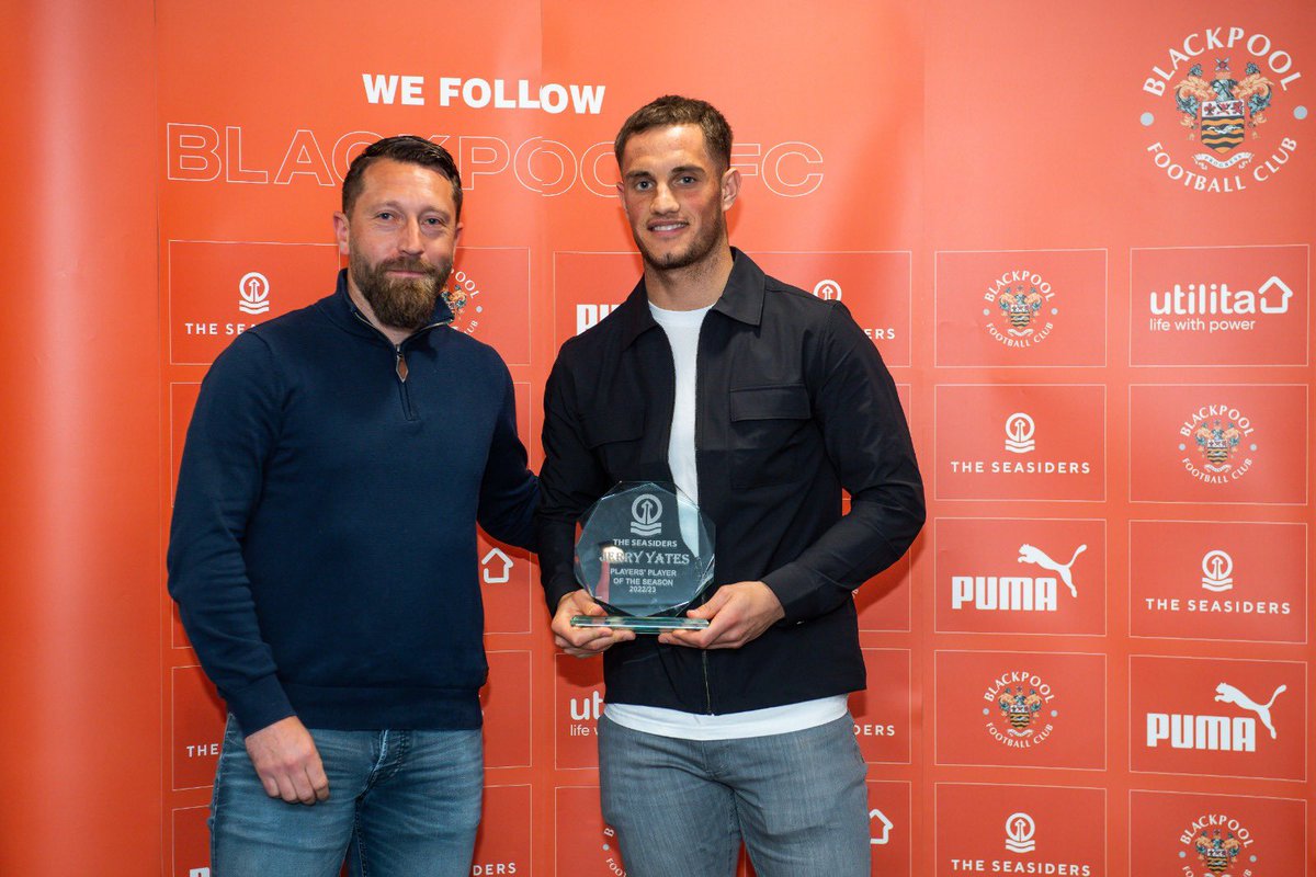 BlackpoolFC's tweet image. 🏆 The winner of Players’ Player of the Season, Goal of the Season and Top Goalscorer. 

👏 Well done, Jerry.

🍊 #UTMP