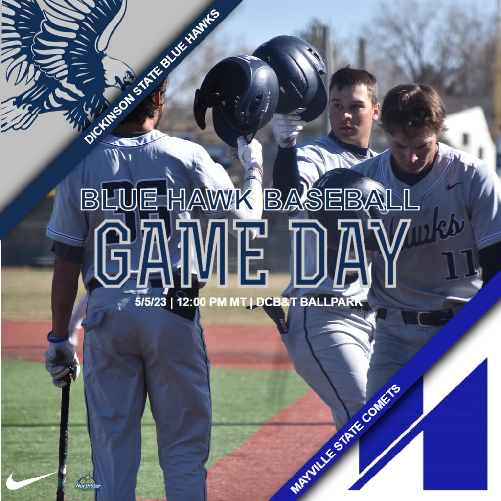 dsubluehawks's tweet photo. ⚾️Blue Hawk Baseball Gameday⚾️
 
The postseason starts today for @BlueHawkBSB! Come down to DCB&amp;T Ballpark to watch DSU take on Mayville State in the NSAA Opening Round.
 
📊: https://t.co/c34oFnJook
📺: https://t.co/WHVI0m8R3e

#HawksAreUp x #BlueHawkBSB https://t.co/O864ietMDv