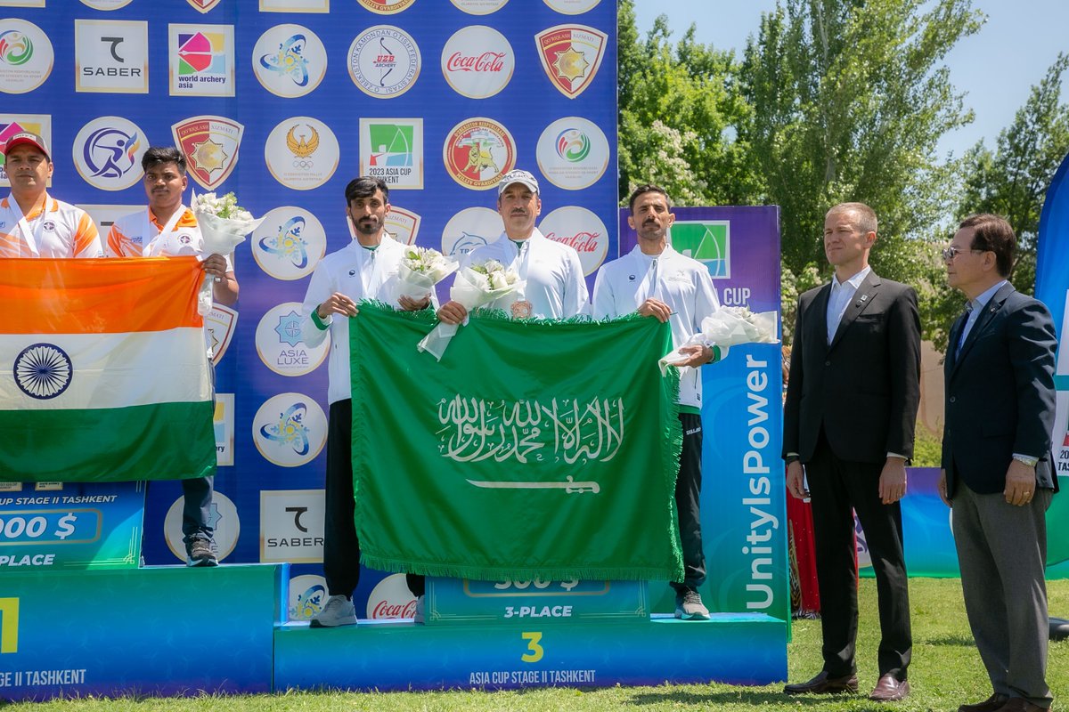 WAAFArchery's tweet photo. يبارك اتحاد غرب آسيا للقوس والسهم باسم سعادة الرئيس @Mishal_alhokair للمنتخب السعودي للسهام @SaudiArcheryFed حصوله على الميدالية البرونزية في كأس آسيا للسهام المرحلة الثانية في طشقند 

فئة القوس الكومباوند- فرق https://t.co/Rsh7mzczbt