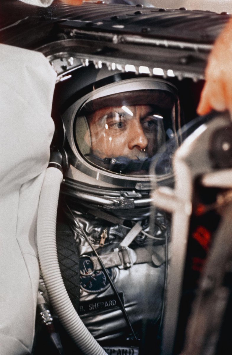 Alan Shepard became the first American to venture into space #OTD in 1961! Squeezing into the tiny "Freedom 7" capsule, Shepard's 15-minute suborbital flight was just a few weeks after Yuri Gagarin's landmark trip to space.

Watch highlights of this day ▶️ go.nasa.gov/3AKgGDy