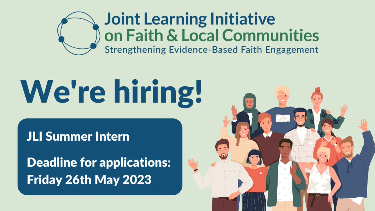 JLIFLC's tweet photo. 📢WE'RE HIRING!

Are you a student or graduate with a passion for religions and development research?

JLI is looking for a summer intern to support our work.

📆Deadline for applications is Friday 26th May!

Read the full job description here: https://t.co/cfIfJMamBr https://t.co/kmyVRgiw0d