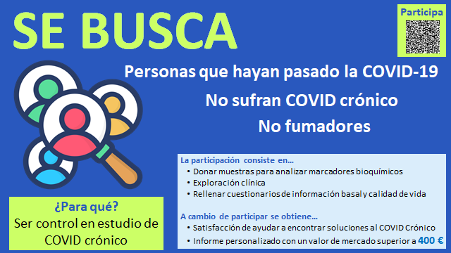 Buscamos participantes Control (#Castellón y #Valencia) para el estudio #LongCovid de la <a href="/UJIuniversitat/">Universitat Jaume I</a>. Queremos comparar niveles de biomarcadores y calidad de vida de personas SANAS con nuestros participantes #COVIDPERSISTENTE. Escríbenos a CovidCronico@uji.es para participar.