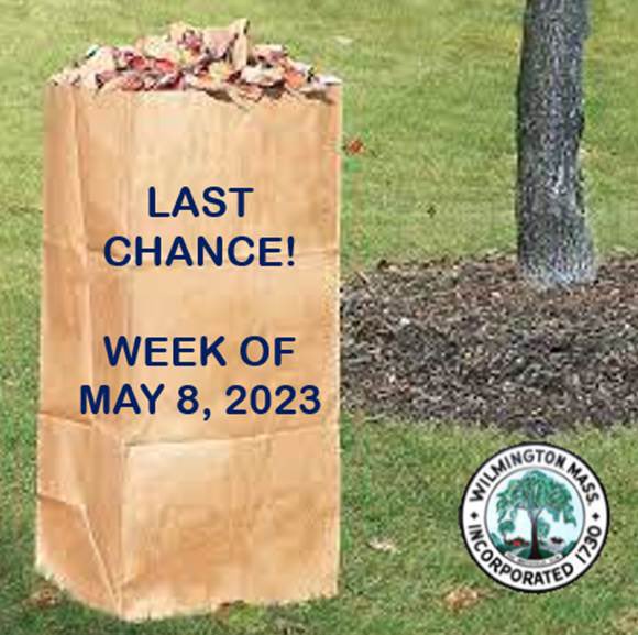 Next week, the week of May 8, 2023, is the LAST week for curbside leaf pickup.   Leaves presented in paper yardwaste bags or uncovered barrels (not too heavy to lift) may be placed curbside during your normal trash collection day. NO PLASTIC BAGS PLEASE!