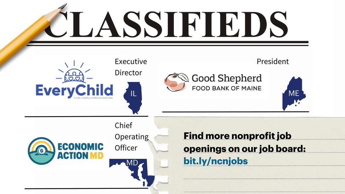 NatlCouncilNPs's tweet photo. Weekly #NonprofitJobs Round-up:

🔹Executive Director @everychildqc for $100-120k: https://t.co/jD412tRJgn
🔹President @FeedingMaine for $175-195k: https://t.co/nCQ7dswJux
🔹Chief Operating Officer @EconActionMD for $90-120k: https://t.co/09Yn6MfW1w

#LeadershipJobs https://t.co/6N4sdHd7Tr