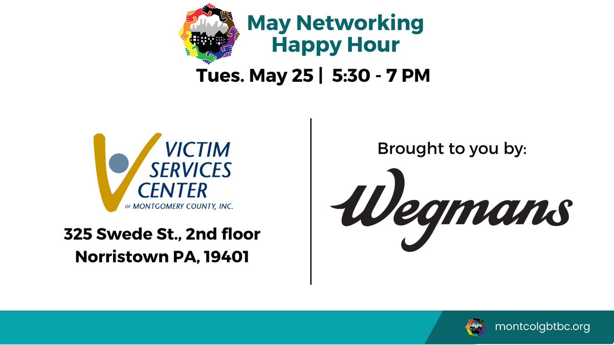 Join us on Thursday, May 25 for our Networking Happy Hour in Norristown!
Register Here: eventbrite.com/e/may-networki…

More Info: fb.me/e/SWt5bugh