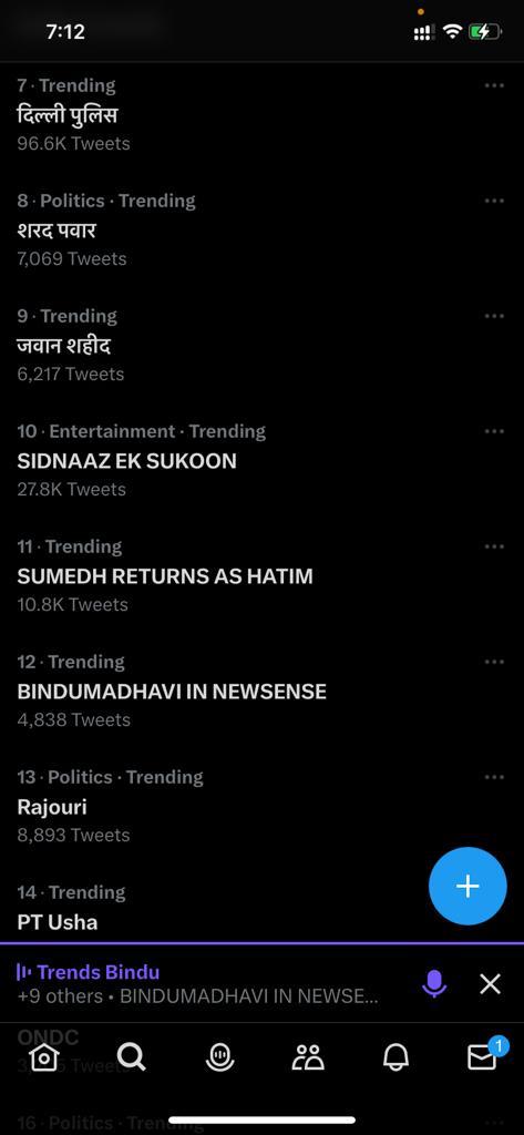 hafsa09876's tweet photo. 💃🏻 💃🏻 
 Yay finally Trending at 12 

BINDUMADHAVI IN NEWSENSE https://t.co/gmjVy8SRR0