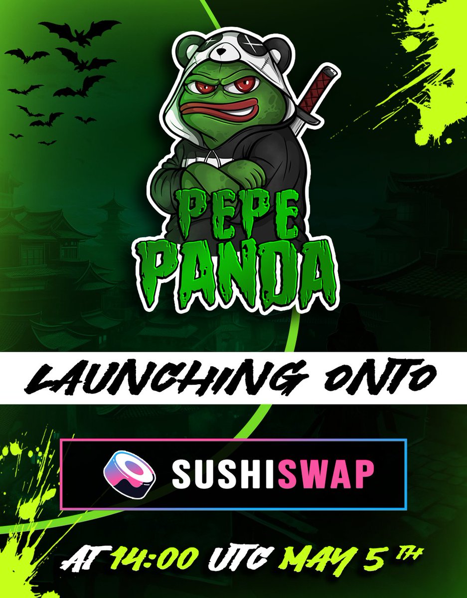 ThePepePanda's tweet photo. TRADING OPENS AT EXACTLY 14:00 UTC 🚀🚀 

🔖 CONTRACT: 0xFe9994e0fbe9D2Fe39bF57Ce3e411aFe6801EE4e

BUY ON SUSHISWAP 
https://t.co/1dJN4IBcvX https://t.co/8DMptZJ0Sw