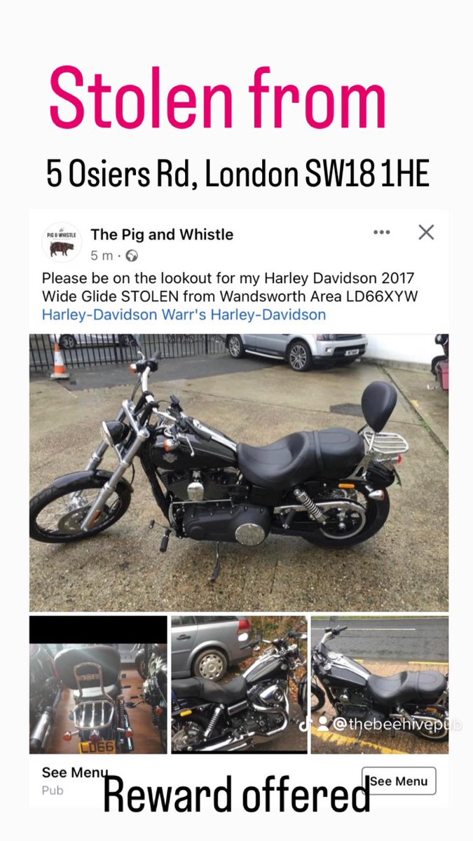 #wandsworth #sw18 #earlsfield #Southfields #wimbledon #wandsworthtown #london 
<a href="/HarleyOwnersUK/">Harley Owners UK</a> 
Harley Wide Glide LD66XYW answers to POPPY 😢