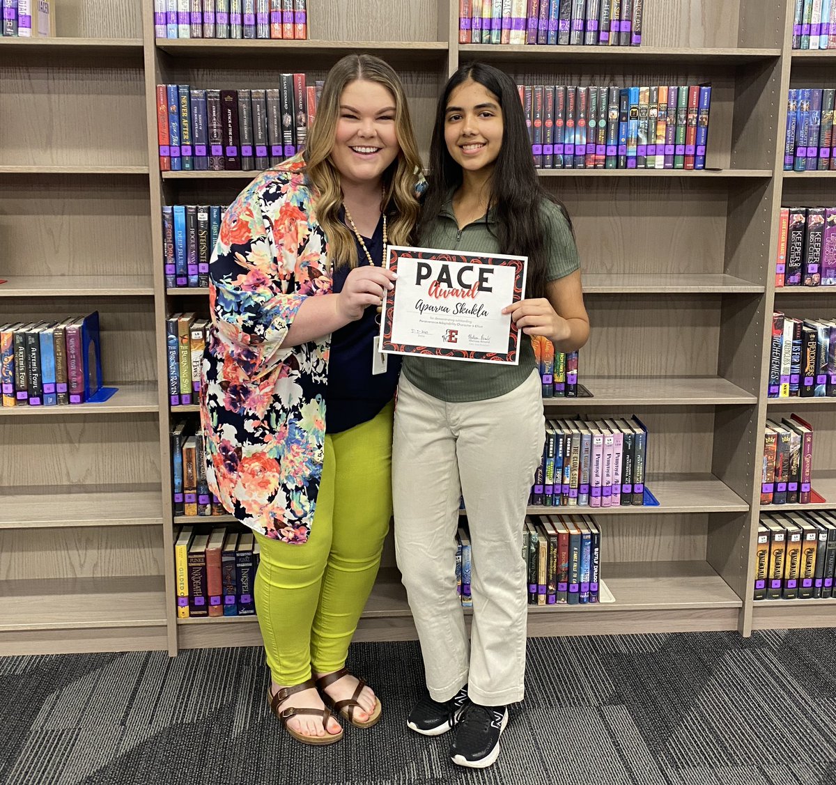 MY GIRL IS A PACE AWARD WINNER!!! 🏆 I’ve had the privilege of knowing this sweet student for 3 years &amp; it was a pleasure to honor her this morning. Tears were shed, as she is a one in a million student!! 💕 Ya’ll relationships matter and I’m so proud of this one! #eastbroncos