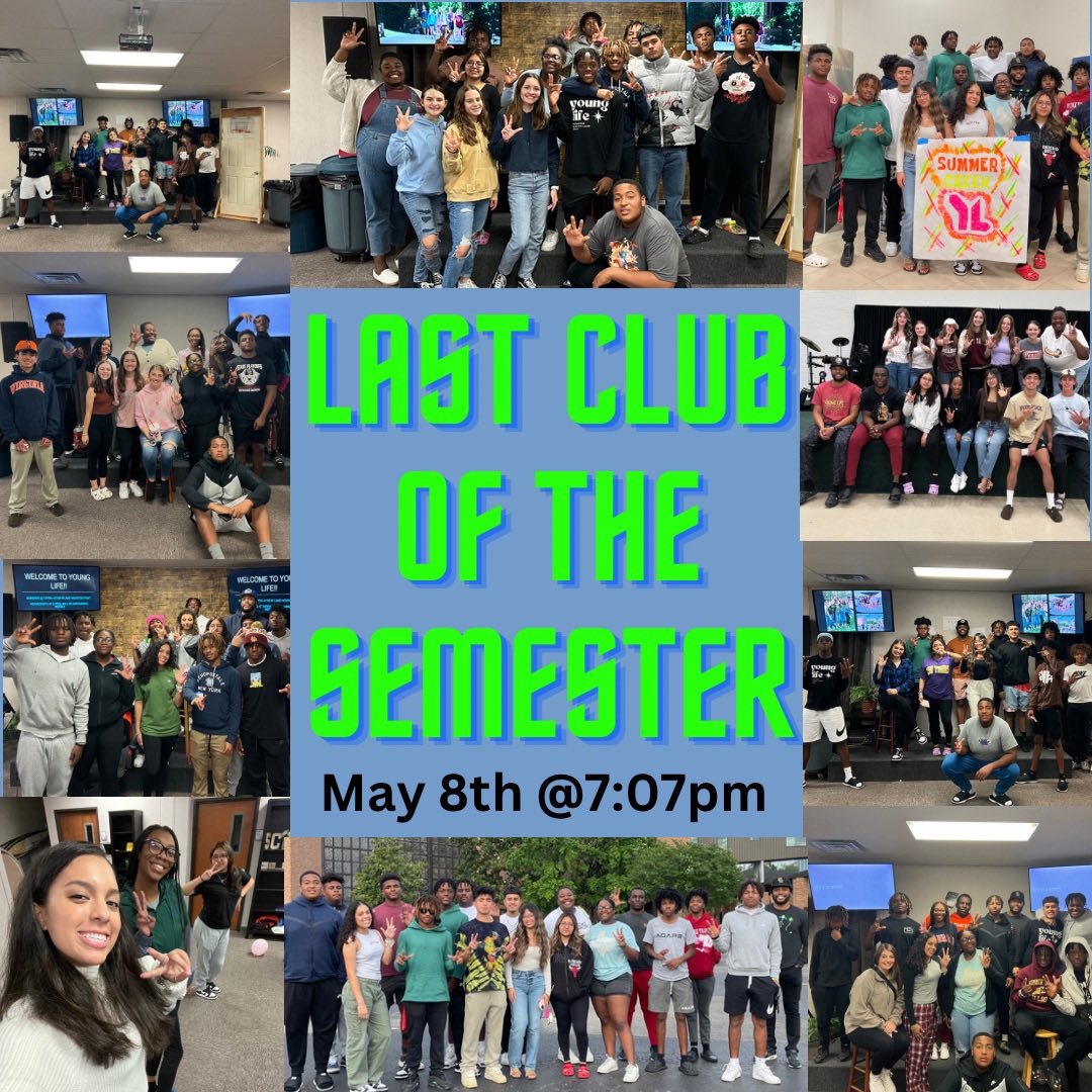 MARK YOUR CALENDARS!! 
Last club of the semester Monday, May 8th at 7:07pm! 
12159 W Lake Houston Pkwy