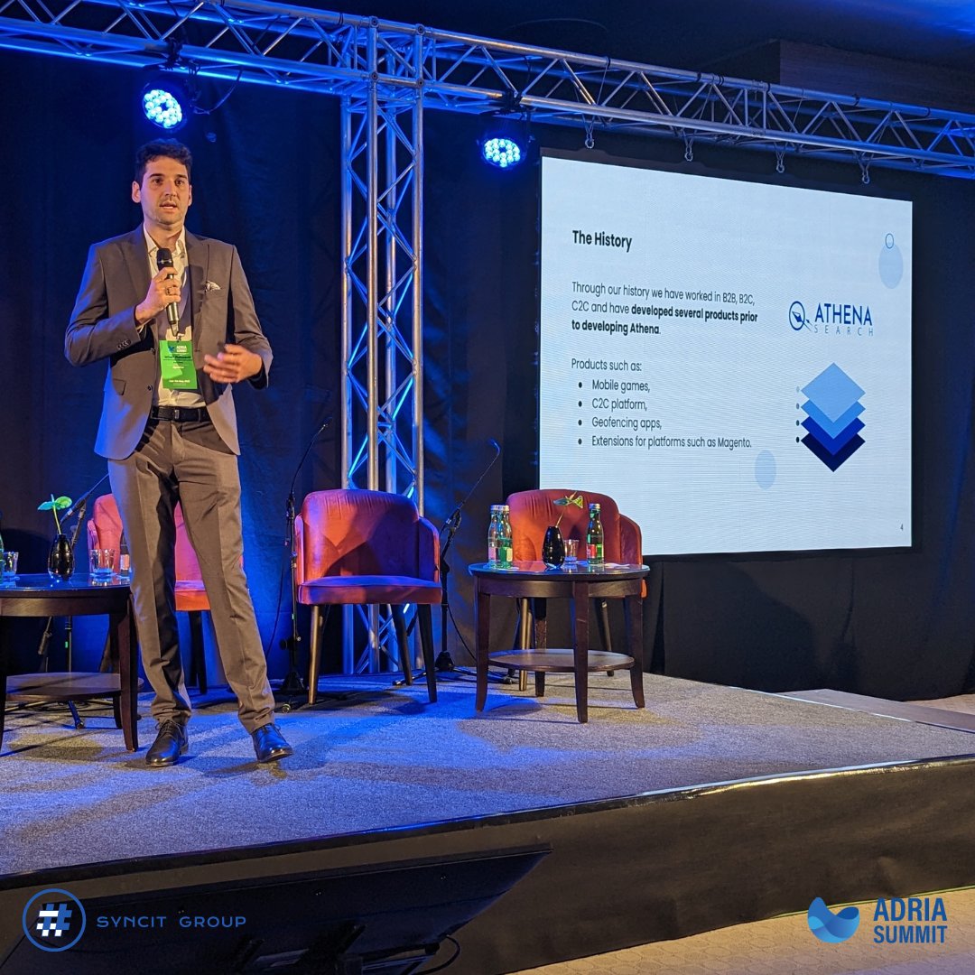 SyncitG's tweet photo. 🤩So excited to have shared our work and presented our #AI platform, #AthenaSearch, at @adria_summit! Looking forward to building new relationships and business connections from this experience. #eCommerce #DigitalGrowth #AdriaSummit2023 #networking #technology #innovation https://t.co/LRp8FjdNeu