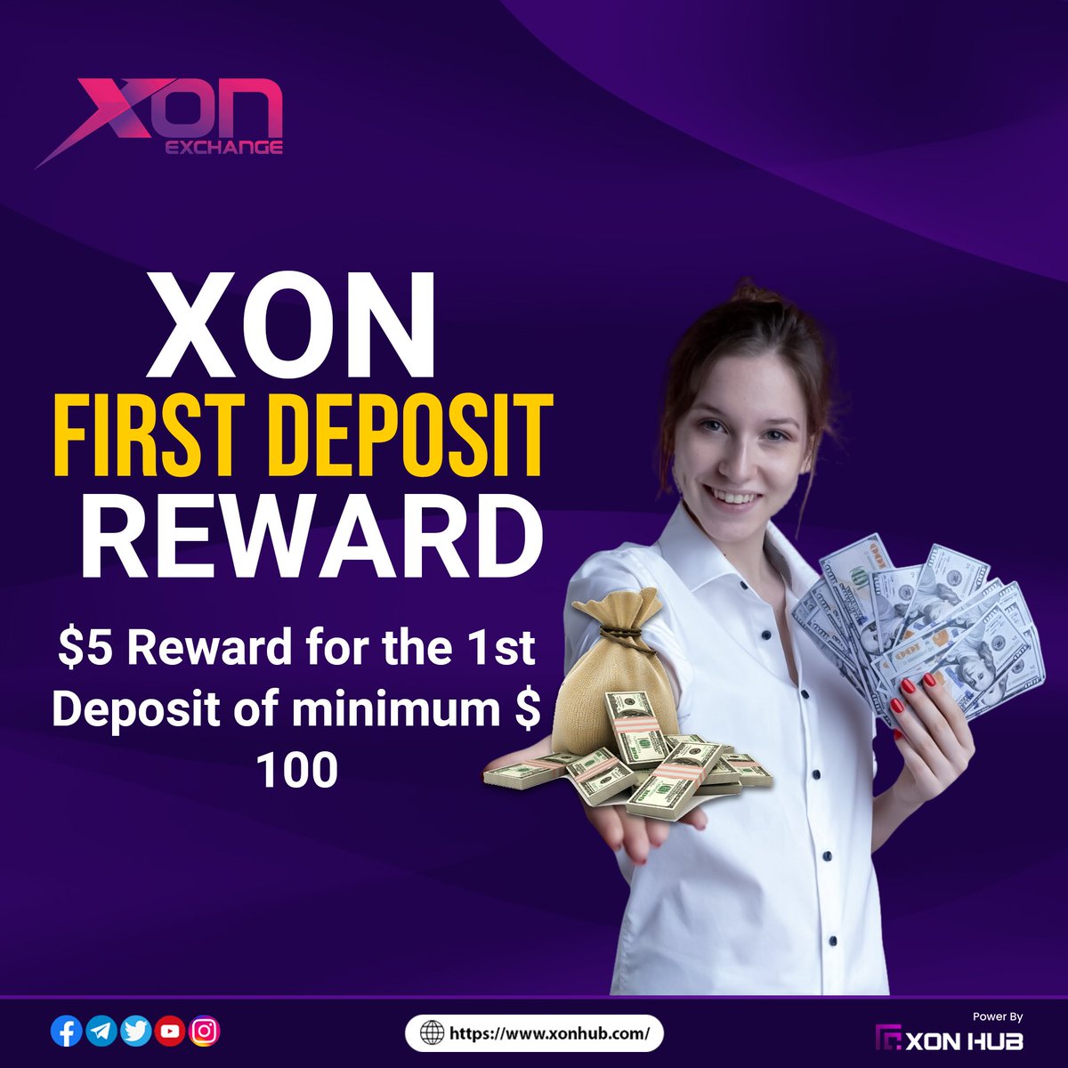 Xon_hub's tweet photo. XON FIRST DEPOSIT REWARD
$5 Reward for the 1st Deposit of minimum $100
#xon #reward #xonhub #xonexchange #xon #xoncoin #xongame #xacademy #xonstaking #xonplay #xonstore #xonwallet #xonblockchain #xoncontract #xonswap #xonfund #xonpay #xonnft #Xtrip #xoncard #xonlocker https://t.co/e3VlxHA9jd