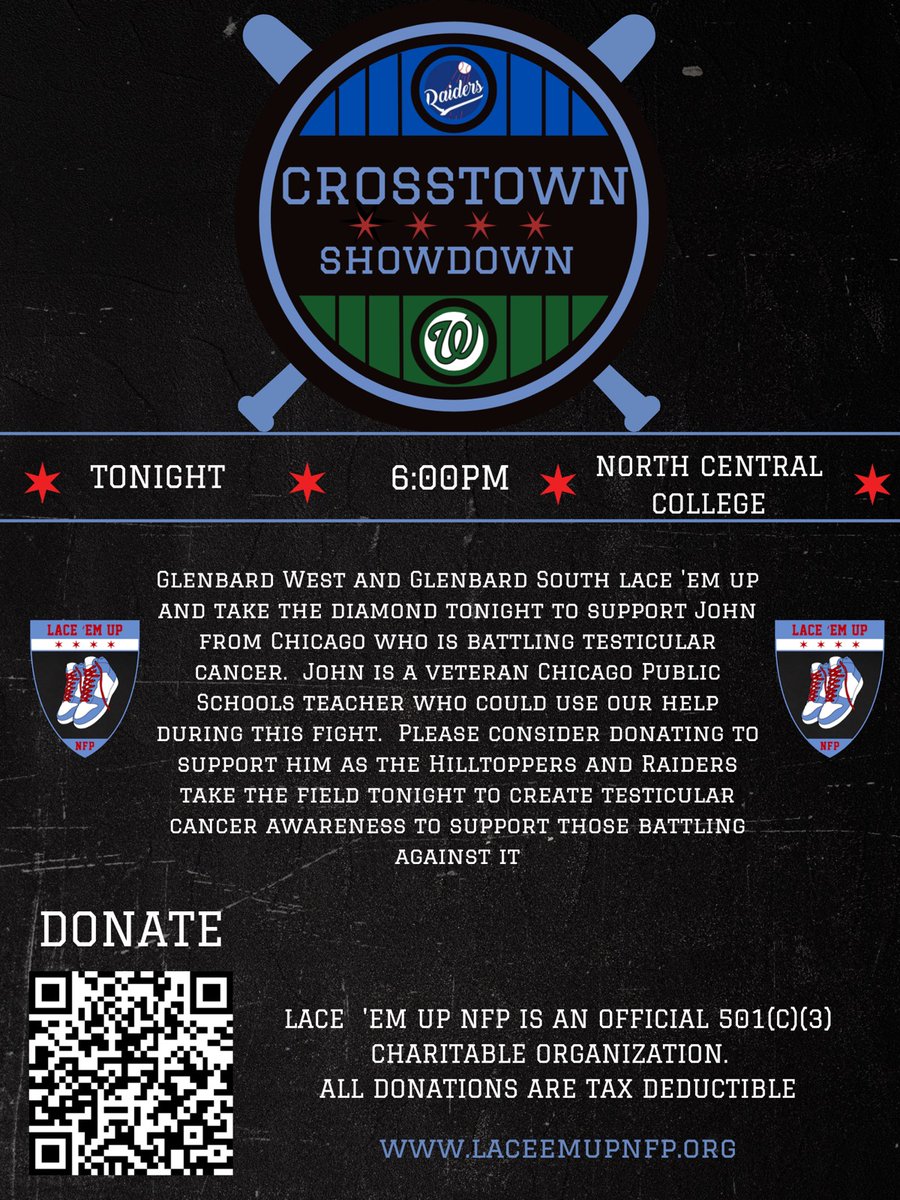2 HS baseball teams playing tonight to raise money for a Chicago Public Schools teacher battling cancer. Please donate if you can!  <a href="/ChiPubSchools/">CPS - Chicago Public Schools</a>