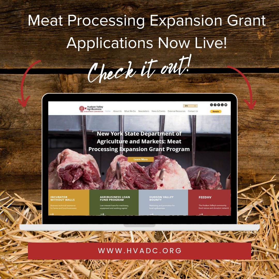 HVADC's tweet photo. HVADC is now administrating the $5 million Meat Processing Expansion Grant Program for the New York State Department of Agriculture and Markets. Learn more at https://t.co/cA87evJwh1 https://t.co/XpamDHHO4q