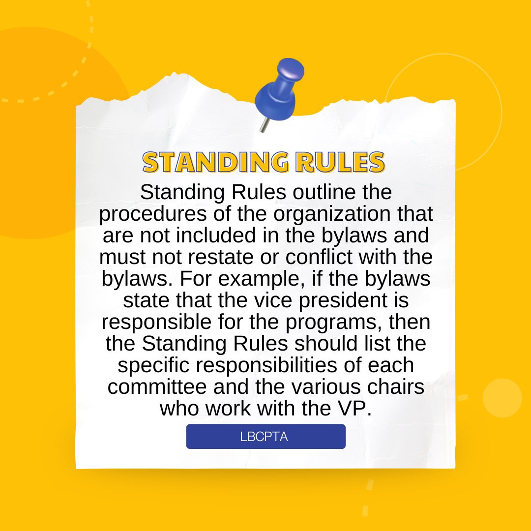 LBC_PTA's tweet photo. Today's tiny training is about your Standing Rules. #TinyTrainings https://t.co/jdzVr7MLXZ