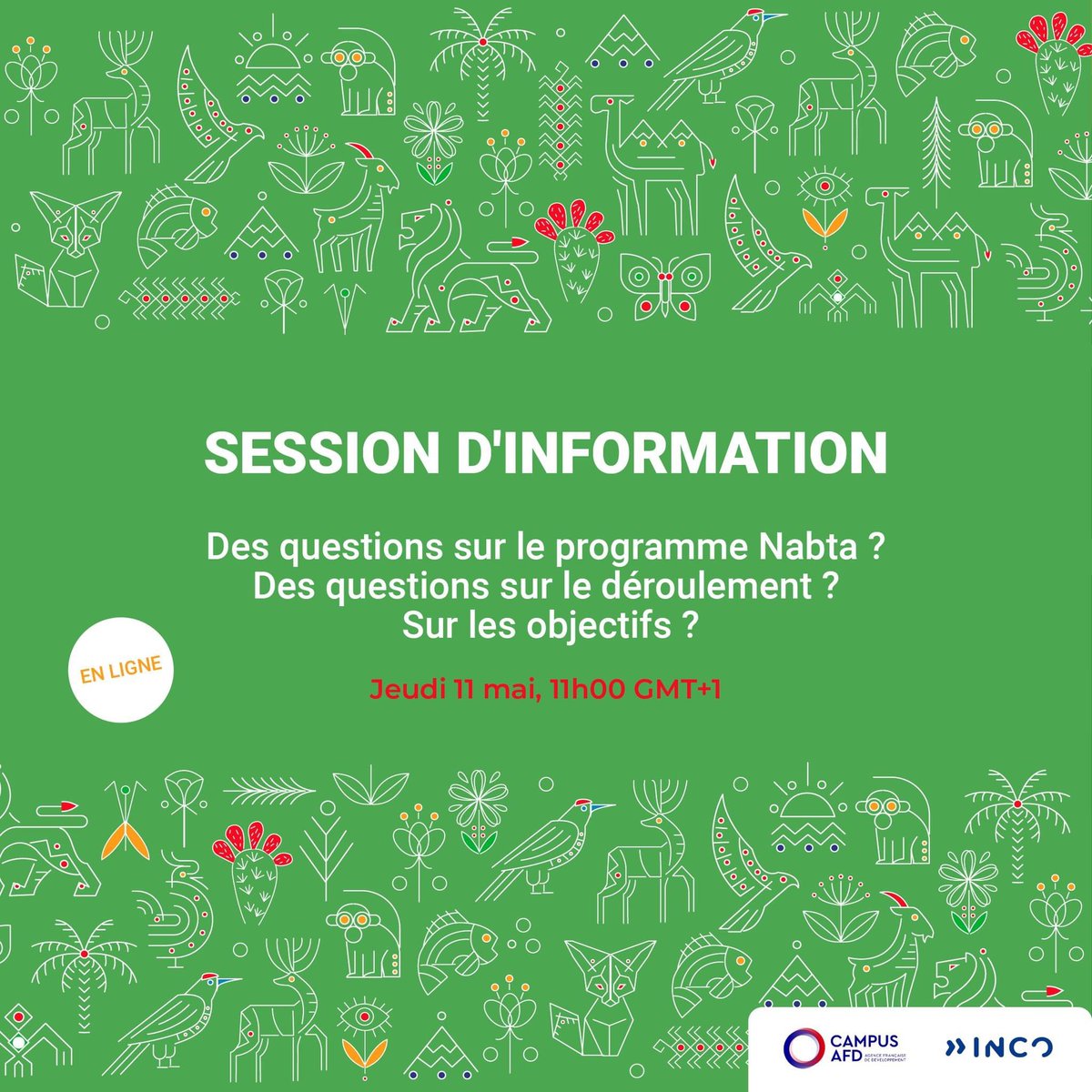 carozieres's tweet photo. Vous avez des ? sur le programme #NABTA déroulement, critères d’éligibilité des projets pro-nature 🌱🐟 🌍 au #Maroc #Algérie #Egypte #Tunisie #Liban?
��️ RDV le 11 mai à 11h GMT+1 en ligne Inscription obligatoire https://t.co/6MyOvwzm4C
Plus d'infos ici ➡️ https://t.co/hPxrY3YoNz https://t.co/Z4kAs6thCF