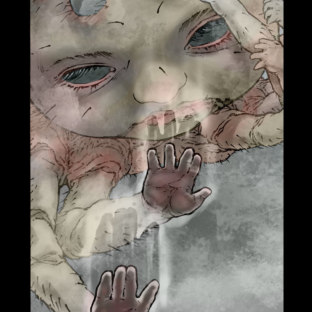 sourflesh's tweet photo. #horrorcomics #shelbyville #kingcast #silenthill #stephenking #comicart #strangerthings #traditionalink #clipstudiopaint #spider
Tomorrow then is the final page, and the day after that, Sunday I suppose, Iโll post the cover and a timelapse vid of its coloring process. https://t.co/vzuA2LgGXh