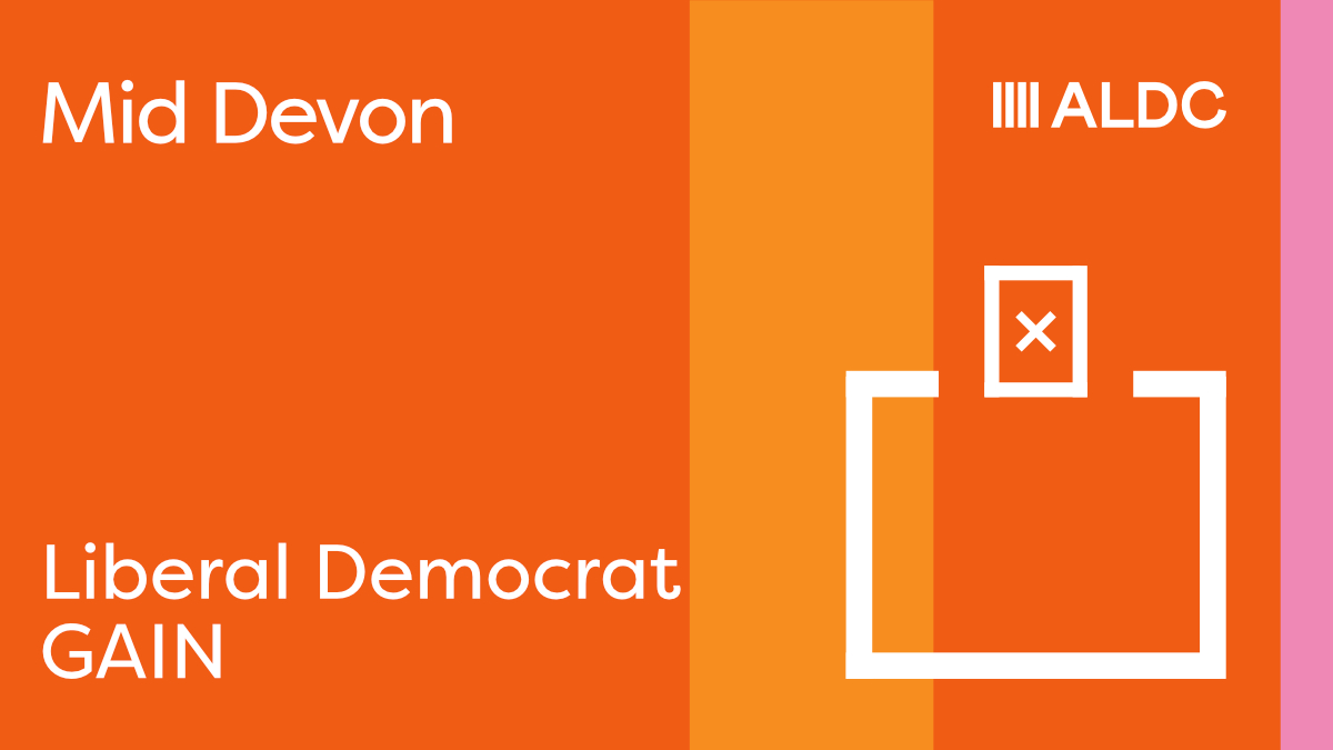 ALDC's tweet photo. 🔶 MID DEVON GAIN 🔶

Liberal Democrats have won in Mid Devon, congratulations! https://t.co/vpFMJoQGaA