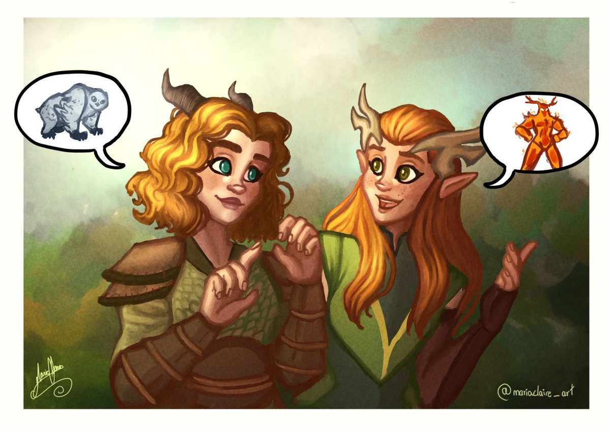I watched the D&D movie this week and sketched this in an attempt to get out of my artblock ✨ 

 Love my druid girls 🍃💚🧡🌳

#criticalrole #DungeonsAndDragonsMovie  #criticalrolefanart #CriticalRoleArt