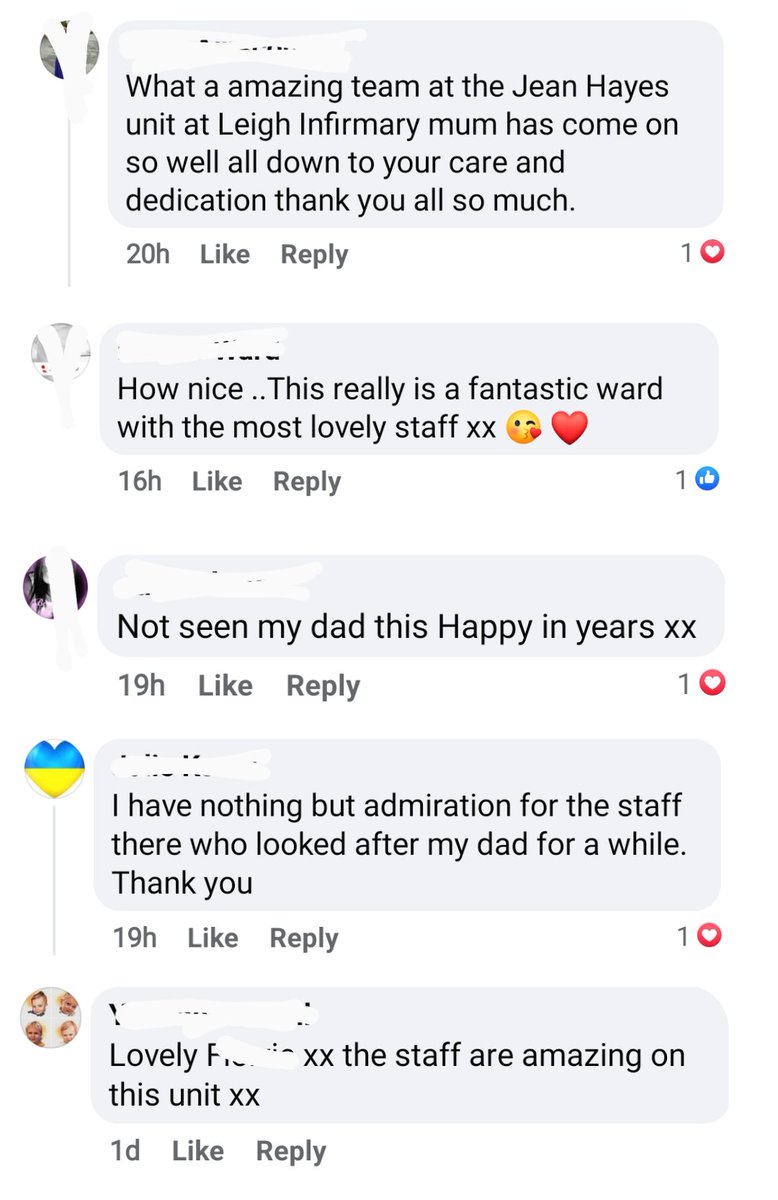 Reading some of the comments from the recent WWL Facebook post with some pictures of the patients from JHRU and I have to say it makes me so proud to lead such a fantastic team ❤️ #TeamJHRU @whalley_gaynor @CathPartington @WWLPatientExp @WWLCommunityS
