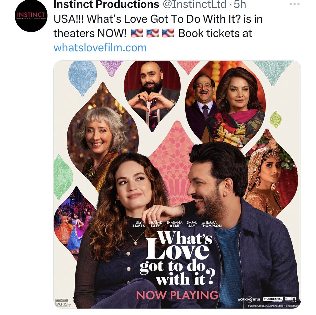 Humble request to all US #pakistanis if you haven’t already watch @Jemima_Khan #whatslovegottodowithit USA!!! What’s Love Got To Do With It? is in theaters NOW! 🇺🇸🇺🇸🇺🇸 Book tickets at whatslovefilm.com #risingpakistan