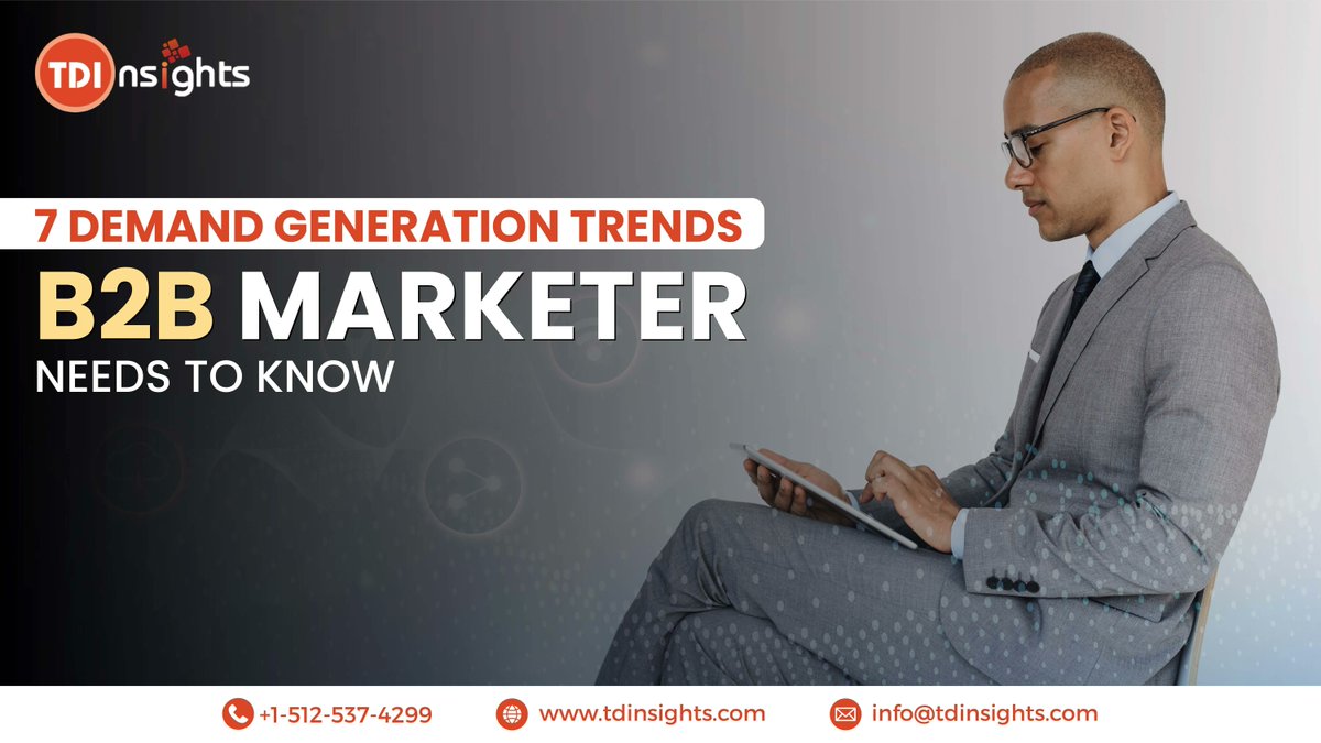 Top Demand Generation Trends B2B Marketer Needs To Know

Know more: tdinsights.com/blog/demand-ge…

#demandgeneration #b2bmarketer #trends #marketingtrends #b2bmarketing #technology #leadgeneration #marketingstrategy #business #marketingtips #tdinsights