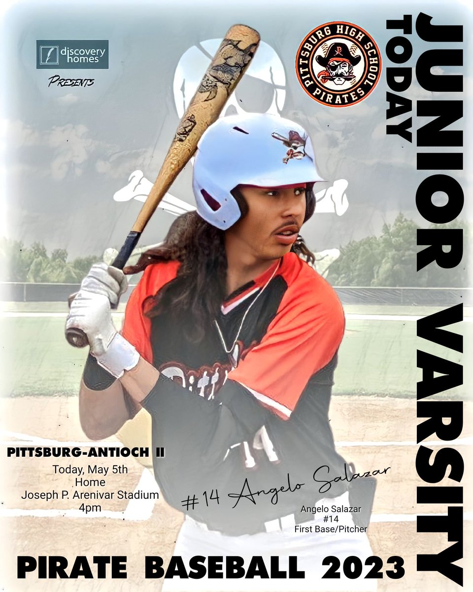 jimlewpittsburg's tweet photo. Pirate Junior Varsity Baseball today: The Junior Varsity Pittsburg Pirates take on The Antioch Panthers Home Joseph P. Arenivar Stadium 4pm Start #98yearsofwinning #HoistTheColors #PittsburgHighSchool #baseball #baseballlife #baseball2023 #bayareabaseball #highschoolbaseball https://t.co/nKUasbGMmf
