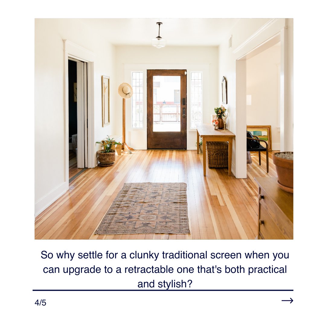 phantom_screens's tweet image. FAQ: What&apos;s the difference between a traditional screen and a retractable one?
Retractable screens remain out of sight until you need them. They retract into a discreet housing when not in use, preserving your views and décor.

#PhantomScreensFAQ #ScreenSolutions #HomeImprovement
