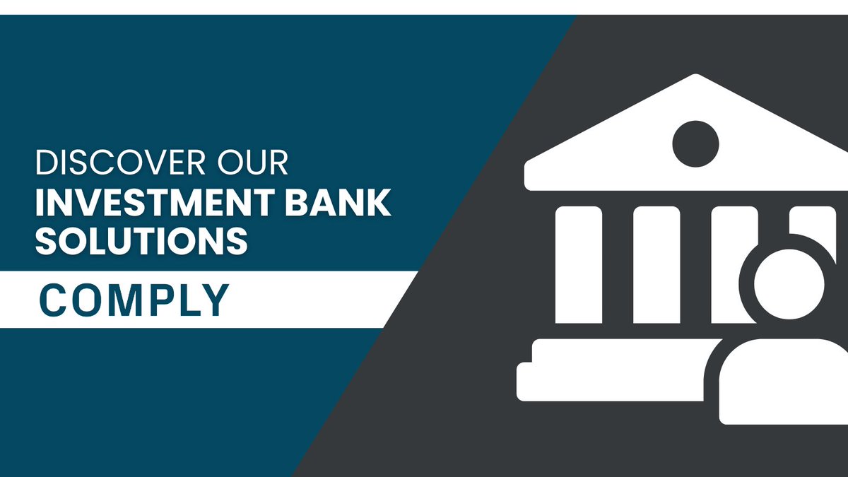 No matter the size, as an investment bank you are tasked with monitoring and mitigating a multitude of risk points to comply with #SEC and local regulations. You don't have to do it alone. Bank on a solution that works, bank on COMPLY. 

Learn more. comply.com/contact