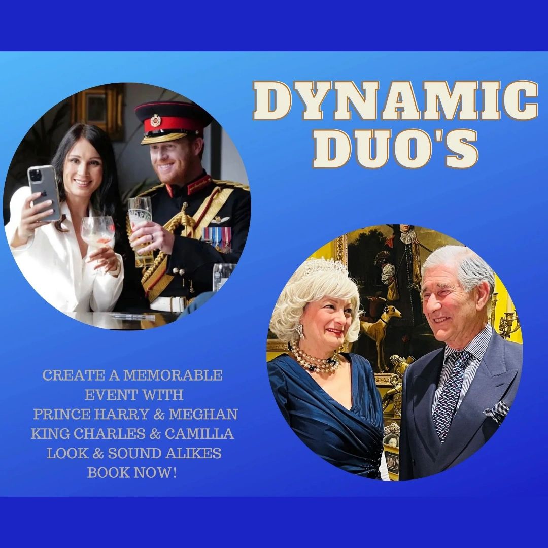 Add a touch of elegance to your next event with our talented lookalike performers portraying King Charles and his wife Camilla, the Queen Consort. Bring the regal ambiance of a royal coronation to your event, delighting your guests and creating an unforgettable experience.