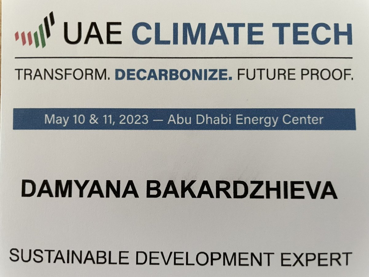 Dr Damyana Bakardzhieva (@damyanabk) on Twitter photo Looking forward to #UAEClimateTech on May 10-11 in Abu Dhabi. Find out how the UAE and its partners are innovating to drive concrete #climate action while enabling socio-economic growth.
youtu.be/sBTxfWHqp9U?li…
<a href="/MoIATUAE/">وزارة الصناعة والتكنولوجيا المتقدمة</a>
<a href="/ADNOCGroup/">ADNOC Group</a>
<a href="/Masdar/">Masdar</a> Looking forward to #UAEClimateTech on May 10-11 in Abu Dhabi. Find out how the UAE and its partners are innovating to drive concrete #climate action while enabling socio-economic growth.
youtu.be/sBTxfWHqp9U?li…
<a href="/MoIATUAE/">وزارة الصناعة والتكنولوجيا المتقدمة</a>
<a href="/ADNOCGroup/">ADNOC Group</a>
<a href="/Masdar/">Masdar</a>