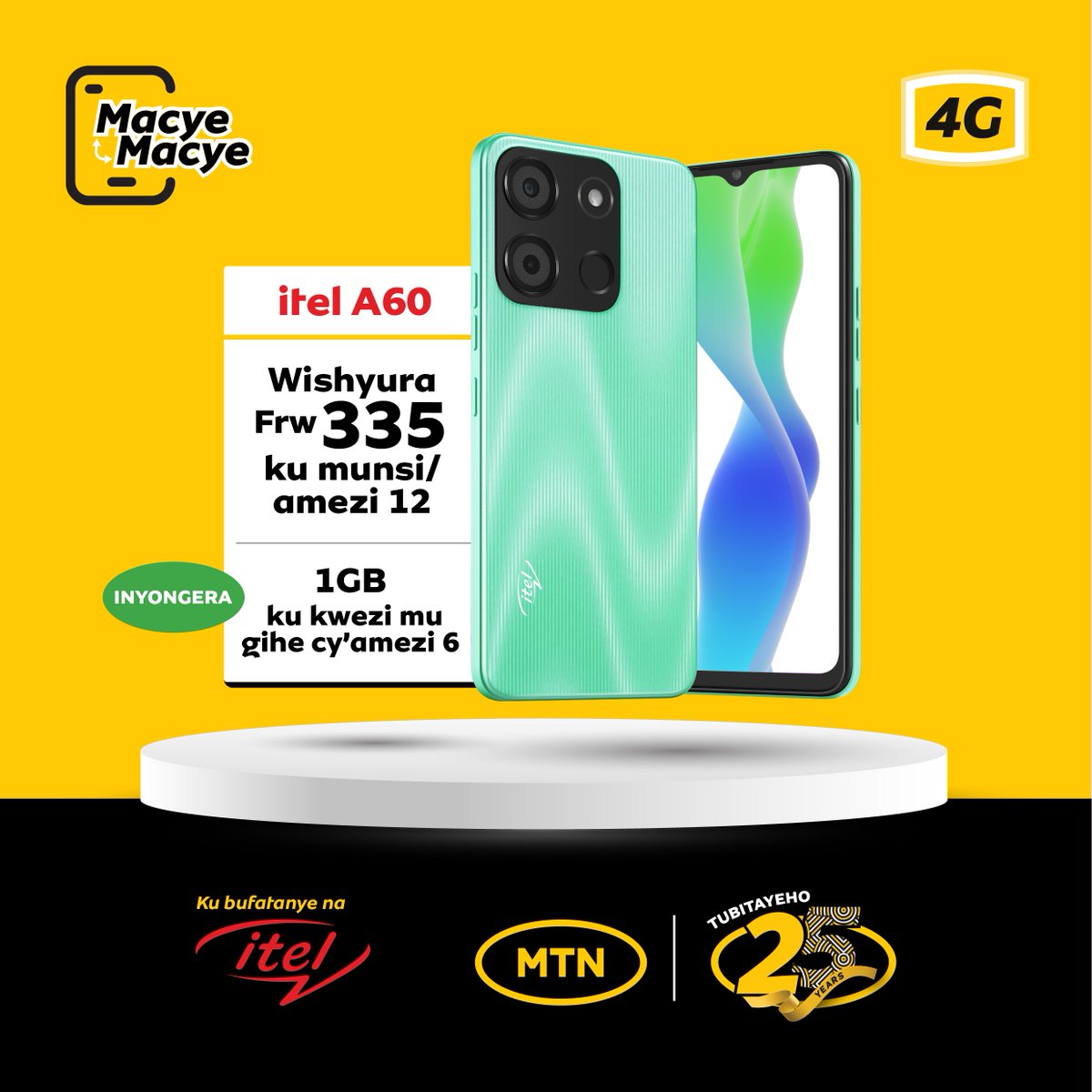 MTN Rwanda on Twitter "Itel A60 is a 4G smartphone you should have