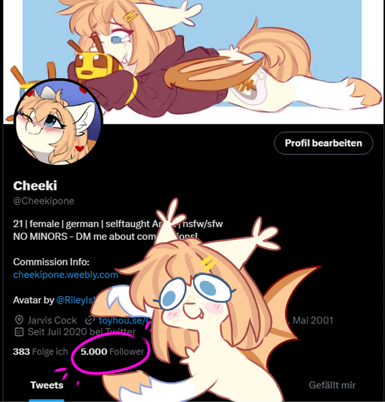 Cheekipone's tweet photo. 🌟 5K RAFFLE TIME 🌟
First, thank you all so much for your love and support 🧡

SO, you can win a nsfw or sfw drawing with one of my characters! You just have to:
⭐️follow me
⭐️retweet
⭐️drop your ocs ref in the comments! (only sfw refs)

Raffle ends on the 12th May https://t.co/33wG4kTKB0