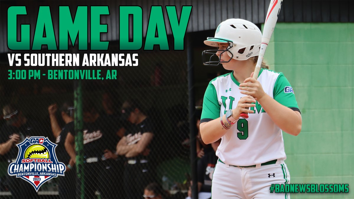 UAMsports's tweet photo. 𝐈𝐓'𝐒 𝐆𝐀𝐌𝐄 𝐃𝐀𝐘! After yesterday's postponement, @UAMSoftball open their GAC Tournament run today! 🥎

🆚: @SAUSoftball
⌚️: 3:00 PM
📍: Bentonville, AR
🏟️: Tiger Athletic Complex
📺: https://t.co/axcf6CTqxw
📊: https://t.co/axcf6CTqxw
🎙️: 93.7 KHBM

#BlossomNation https://t.co/nKVgH1NGsC