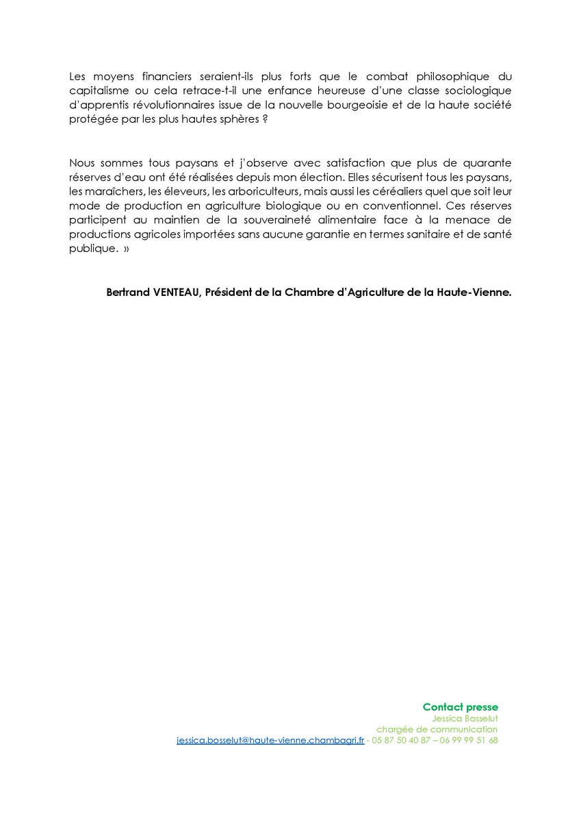 Communiqué de presse en réponse à la Confédération Paysanne 87.

Parce ce qu’on n’oubliera pas Sainte-Soline.