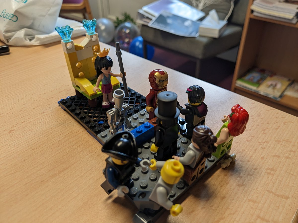 One of our lovely young people brought me their own recreation of the Queen's Coronation made during lunchtime! 👑😁😂