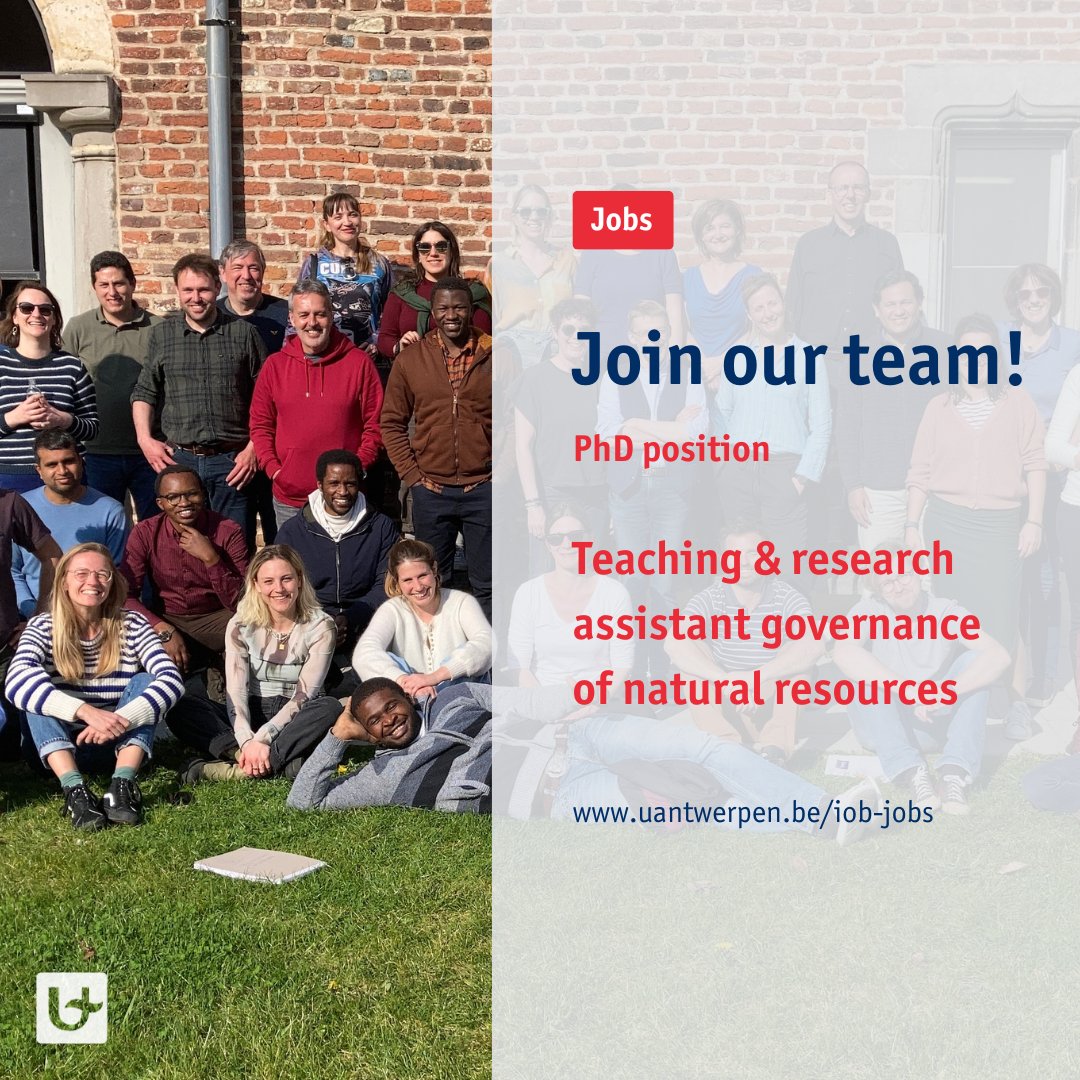 📢 IOB is hiring a teaching & #researchassistant for a #PhD in governance of #naturalresources. Focus on #Benin / #DRCongo. If you have a Master's in #Developmentstudies & research skills, apply now!  
uantwerpen.be/iob-jobs