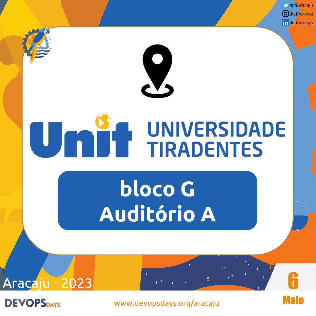 Atenção para a mudança de última hora! Nosso evento continua sendo na Unit, mas agora acontecerá no auditório A, do bloco G!