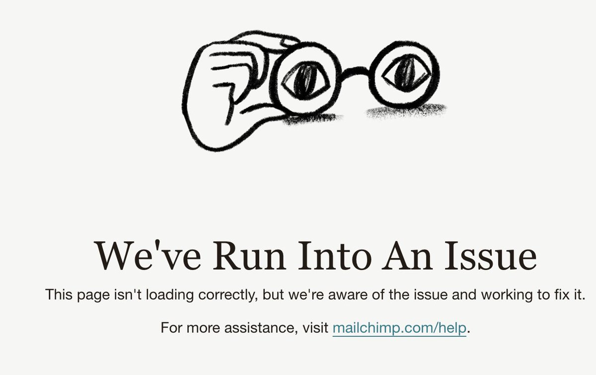 forstle's tweet photo. @MailchimpStatus It's not working. https://t.co/uwzkpTRlLh