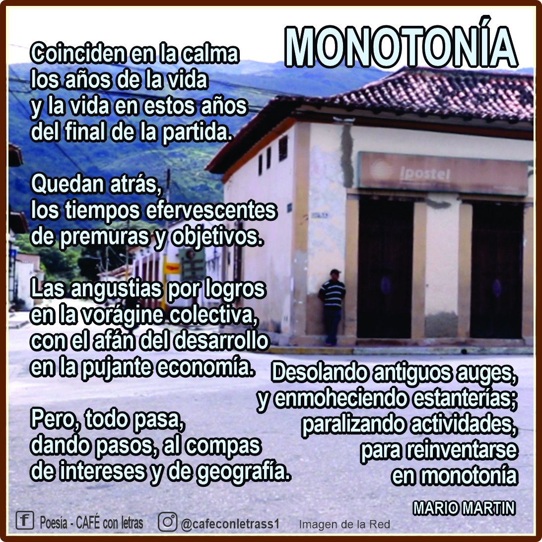 CafeConLetrasS1's tweet photo. Monotonía... https://t.co/8GVJIOHz73