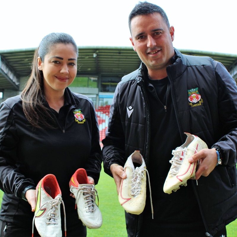 Wrexham_AFC's tweet photo. The @WxmAFCCommTrust have launched a Football Boot Appeal 👟

Donate your old or unused football boots to those in need 👇

🔴⚪ #WxmAFC