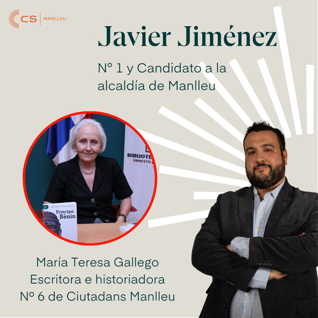 6️⃣ María Teresa Gallego, será nuestra número 6 en las próximas elecciones municipales. Todo un honor contar con ella en nuestro EQUIPO.

#Manlleu2023 #Municipales2023