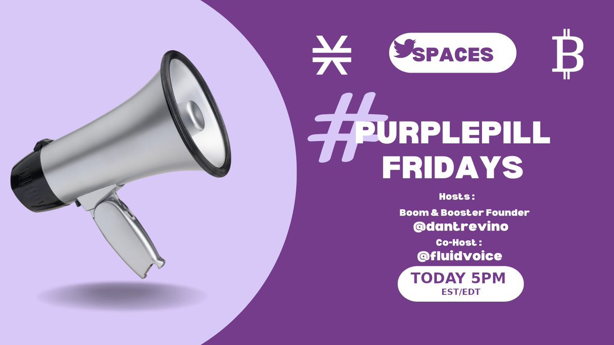 #PurplePill Friday! Join <a href="/fluidvoice/">Brad</a>, me, and the community to discuss the latest news, projects, and more. x.com/i/spaces/1dRKZ…