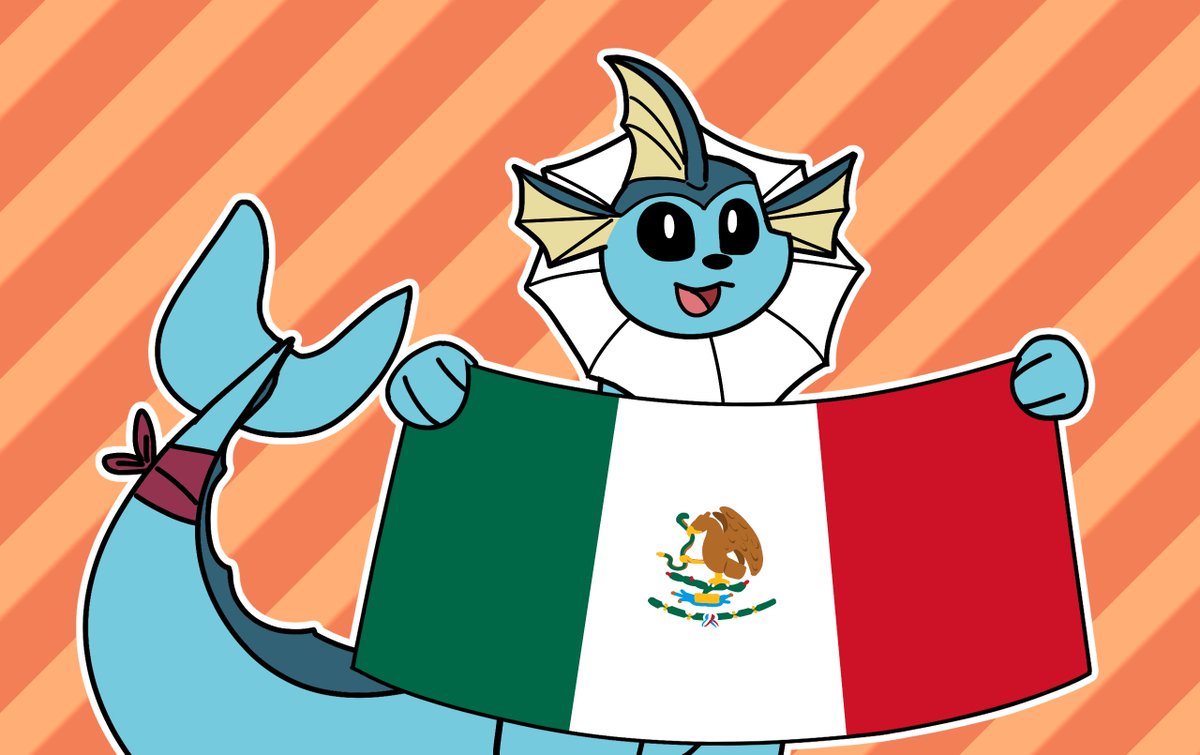 CitrusClips's tweet photo. Vaporeon wants to wish you a Happy Cinco de Mayo! ¡El es muy feliz! #Pokemon #CincoDeMayo https://t.co/bPNsVSYYRQ